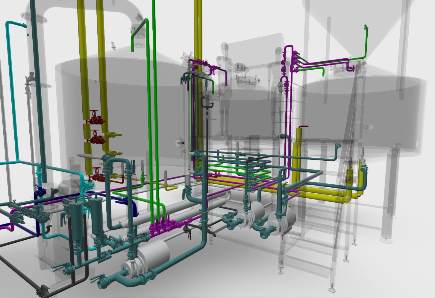 啤酒廠管道布局走向